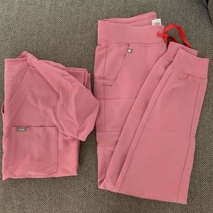 Chalk pink figs scrubs